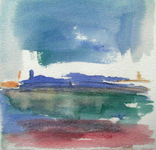 2003 Aquarelle - Horizon bleu 20x20