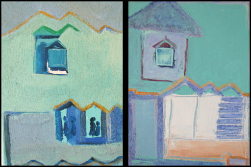 2008 Acrylique - Portes et personnages 18x12 - 2x