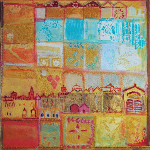 2010 Acrylique - Ville en carrés 60x60