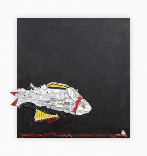 2022 Acrylique et technique mixte Poisson argenté 30x32