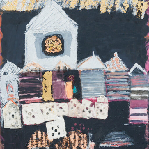 2026 Acrylique Tours Dorées 80x60