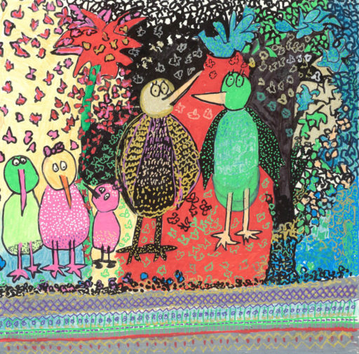 Oiseaux et palmiers